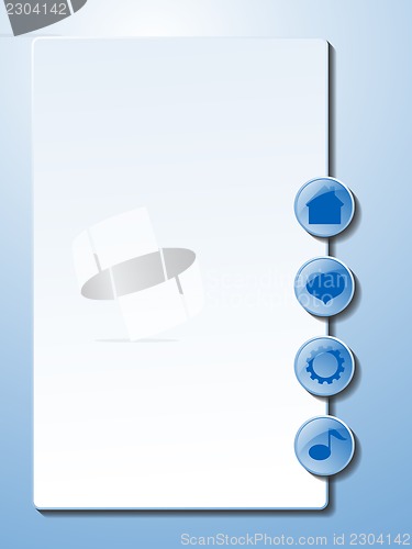 Image of blank board and buttons