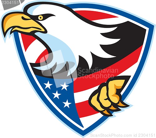 Image of American Bald Eagle Flag Shield