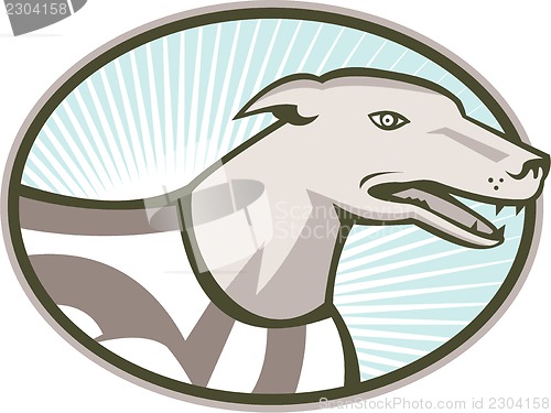 Image of Greyhound Dog Head Retro