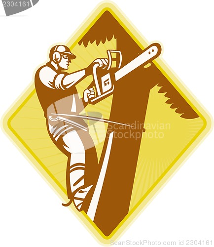 Image of Tree Surgeon Arborist Chainsaw Retro