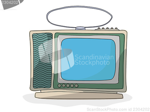 Image of Retro cartoon  tv set