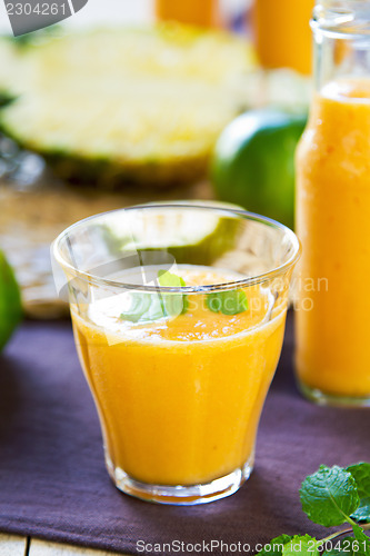 Image of Pineapple with Orange and Mango smoothie