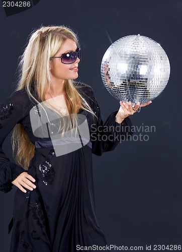 Image of party girl with disco ball