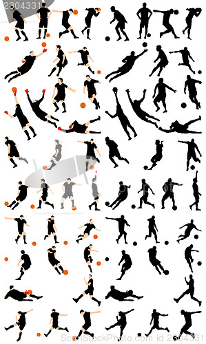 Image of soccer silhoette set