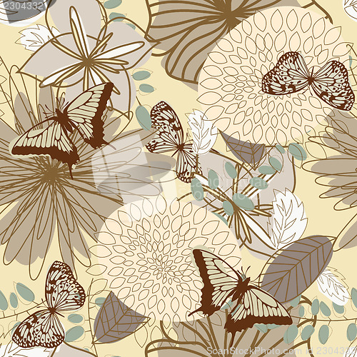 Image of Seamless vector floral pattern