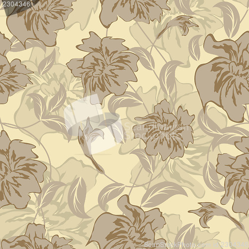 Image of Seamless vector floral pattern