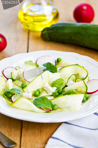 Image of Zucchini with Pea and Feta salad