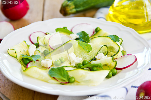 Image of Zucchini with Pea and Feta salad