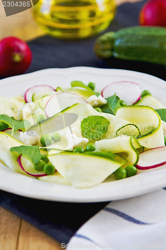 Image of Zucchini with Pea and Feta salad