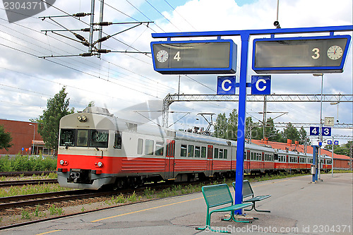 Image of Regional Train on Empty Railway Station