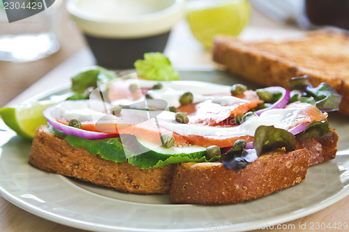 Image of Smoked salmon sandwich