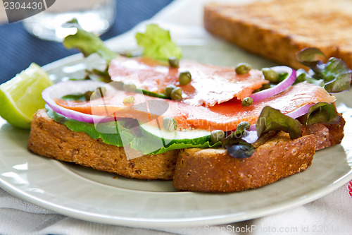 Image of Smoked salmon sandwich