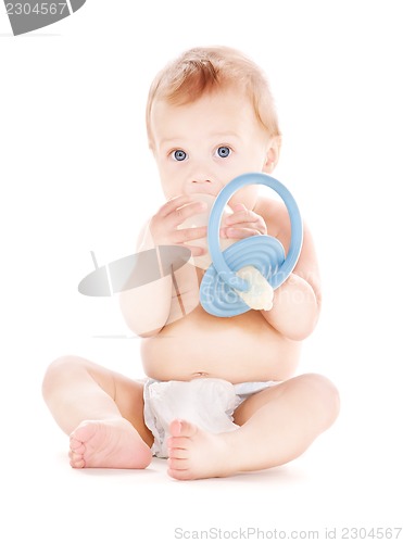 Image of baby boy with big pacifier