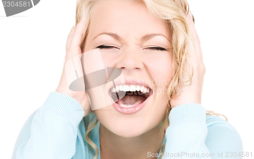 Image of happy screaming woman