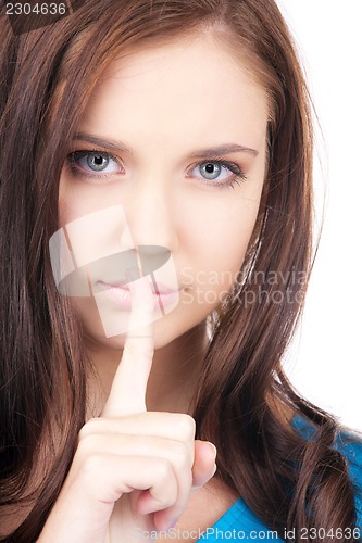 Image of finger on lips