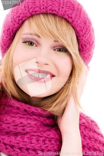 Image of happy teenage girl in hat