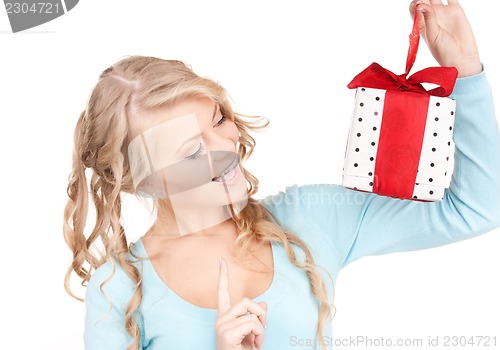 Image of happy girl with gift box