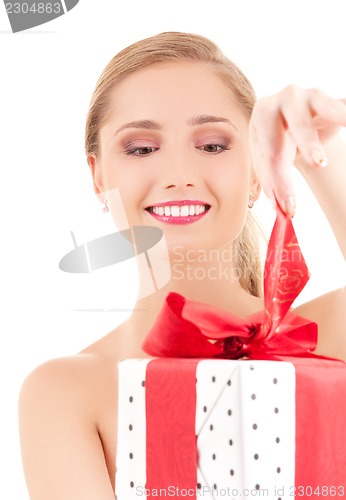 Image of happy girl with gift box