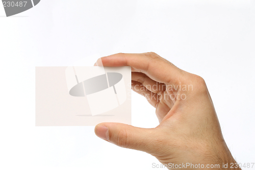 Image of Man holding a business card