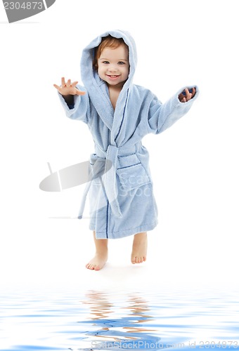 Image of baby boy in blue robe