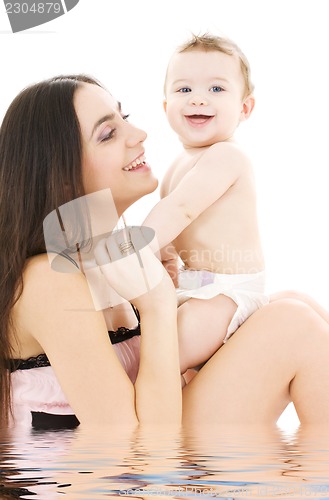 Image of baby boy in mother hands