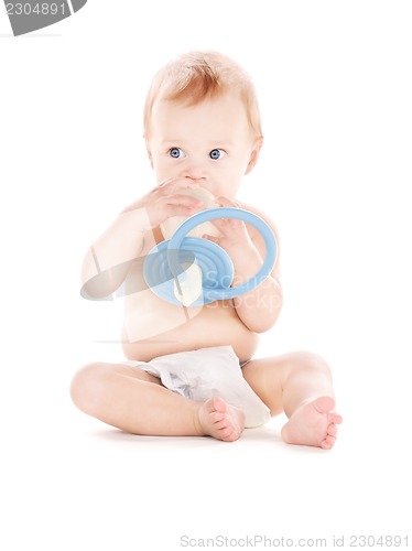 Image of baby boy with big pacifier