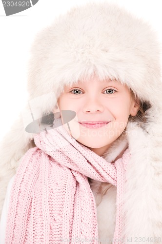 Image of happy girl in winter hat