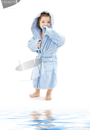 Image of baby boy in blue robe