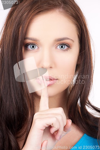 Image of finger on lips