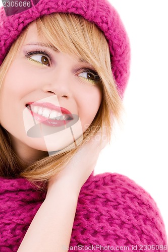 Image of happy teenage girl in hat