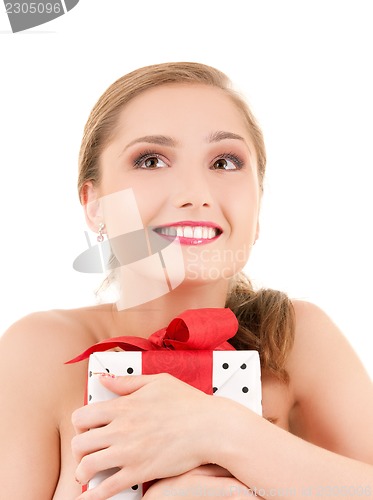 Image of happy girl with gift box