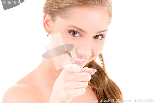 Image of woman pointing her finger