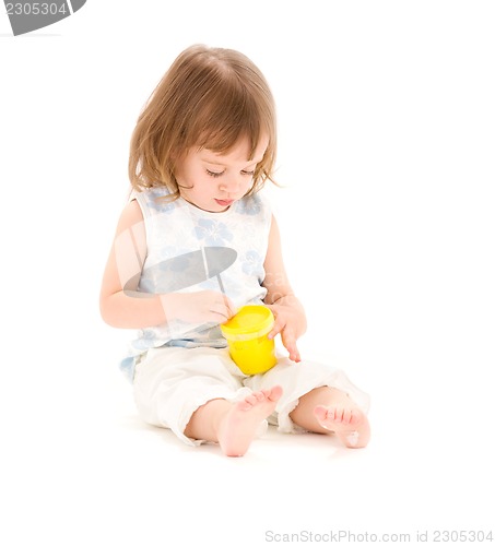 Image of little girl with modelling foam