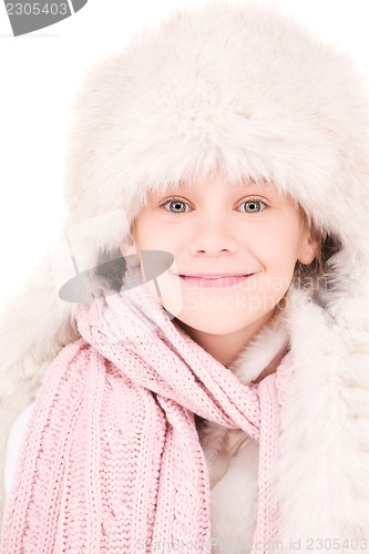 Image of happy girl in winter hat