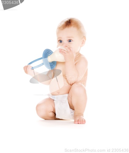 Image of baby boy with big pacifier