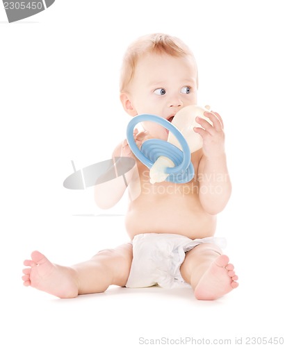 Image of baby boy with big pacifier