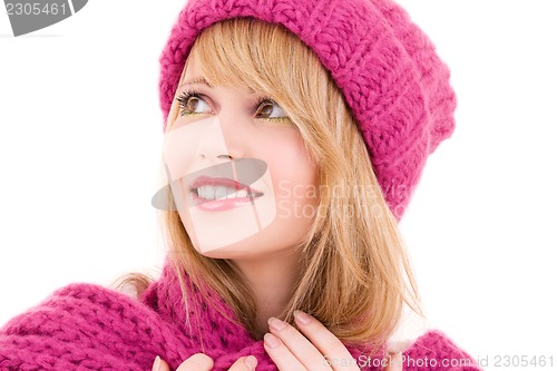 Image of happy teenage girl in hat