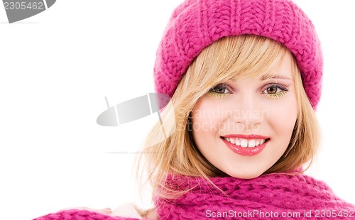 Image of happy teenage girl in hat