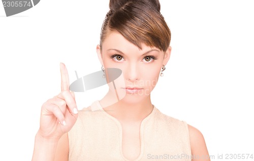 Image of woman with her finger up
