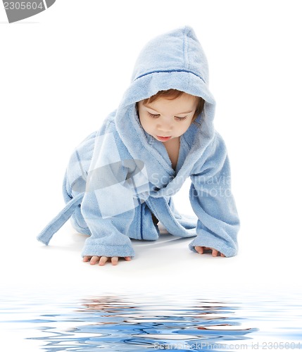 Image of baby boy in blue robe