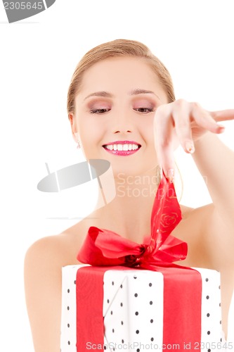 Image of happy girl with gift box