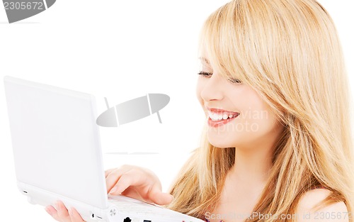 Image of teenage girl with laptop computer