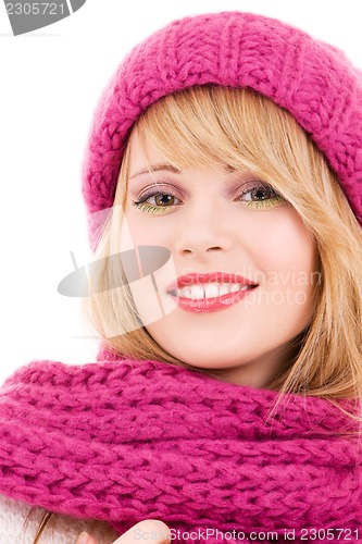 Image of happy teenage girl in hat