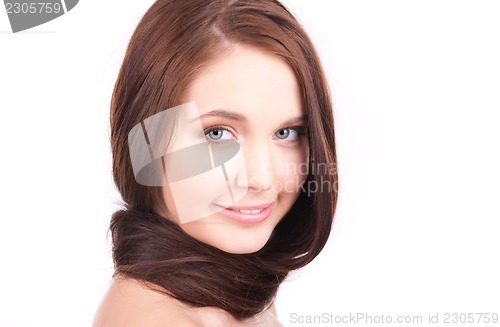 Image of beautiful girl with long hair