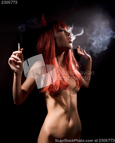 Image of smoking devil