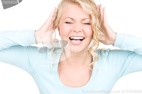 Image of happy screaming woman