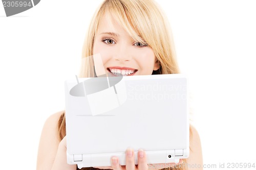 Image of teenage girl with laptop computer