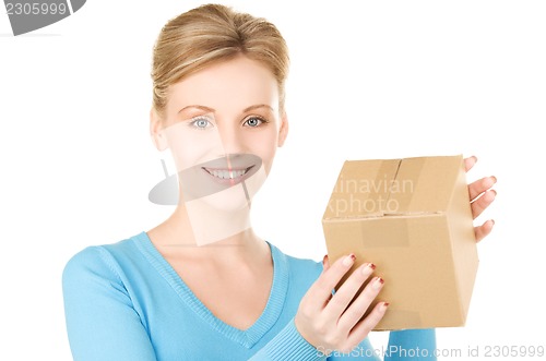 Image of businesswoman with parcel