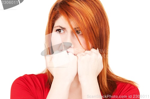 Image of unhappy redhead woman