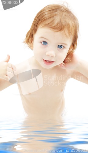 Image of baby boy in water